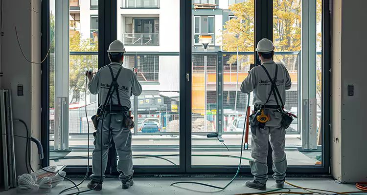 Patio Door Glass Replacement with Built-In Blinds in Ojus, FL
